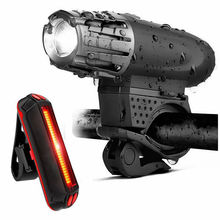 Bike Lights Bicycle Lights Front and Back USB Rechargeable Bike Light Set Super Bright Front and Rear Flashlight LED Headlight 2024 - buy cheap