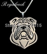 Regalrock colar de buldogue britânico, pingente de animal de estimação, cachorro inglês, holow, fashion quente, punk 2024 - compre barato