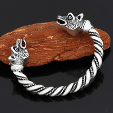 men nordic viking odin wolf Geri and Freki amulet bracelet with valknut rune gift bag 2024 - buy cheap