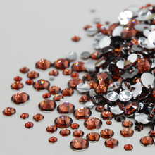 Mixed Sizes Flat Back Red Coffee Color Crystal 3D Nail Art Decorations Non Hot Fix Glue On Rhinestones For Nails Diy Strass 2024 - buy cheap