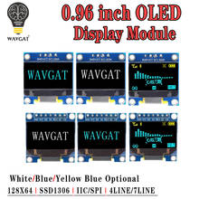 Последовательный белый модуль дисплея OLED IIC 128X64 I2C SSD1306 0,96 12864 плата с ЖК-экраном GND VCC SCL SDA 0,96 дюйма для Arduino, черный 2024 - купить недорого