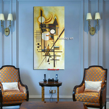 100% pintado à mão pintura abstrata wassily kandinsky pintura a óleo decoração da casa imagens arte cartazes de tela 2024 - compre barato