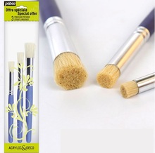 Pebeo round head bristles brush  Fabric /Deco paint stencil brush,stamp pen,  handmade DIY pen  textile pigment pen 3pcs/set 2024 - buy cheap