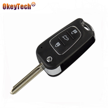 Okeytech, capa de chave remota dobrável com 3 botões, revestimento para chave de carro para hyundai vante i30 ix35 kia k2 k5 sorento sportage 2024 - compre barato