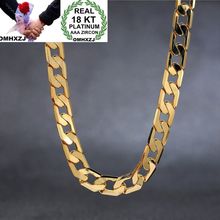 OMHXZJ-cadena Lateral para hombre y mujer, collar de oro amarillo de 18kt, regalo de boda, moda europea, NA212 2024 - compra barato