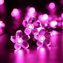 50 LEDS Peach Blossom Flower Solar Lamp 7M Power LED String Fairy Lights Solar Garlands Garden Christmas Decor for Outdoor 2024 - buy cheap