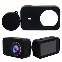 Câmera de silicone caso habitação caso da câmera para xiaomi mijia 4k mini ação + tampa da lente capa protetor acessórios 2024 - compre barato