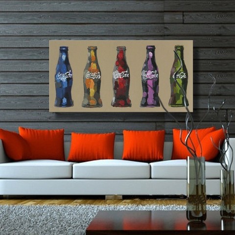 No frame still life hand painted canvas oil paintings Coke bottle modern oil painting wall Art for home decoration oil painting 2022 - buy cheap