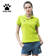 Kelme camiseta polo de treinamento feminina, camisetas de algodão para corrida, casual, manga curta, alta quantidade, para mulheres k27c7026 2024 - compre barato
