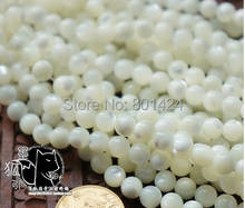Free Shipping 15.5" 76-53 White Mother Of Pearl Mop Round Shell Loose Beads 6mm 8MM Pick Size for Jewelry Making 2024 - buy cheap