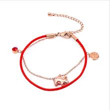 New Arrival Red rope weave animal pixiu bracelet 2024 - buy cheap