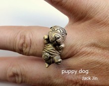 Wholesale New Trendy Retro Shar Pei Rings Gold Silver Color Animal Promise Rings For Women Girl World Of Warcraft Aros Overwatch 2024 - buy cheap