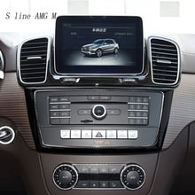 Estilo do carro de fibra carbono ar condicionado painel cd capa adesivo guarnição para mercedes benz ml x166 gle w166 gls gl acessórios automóveis 2024 - compre barato