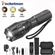 Ultra Bright Led flashlight T6/L2/V6 led torch 5 Switch Modes Zoomable Bicycle Light use 18650 battery Super Bright Waterproof 2024 - buy cheap