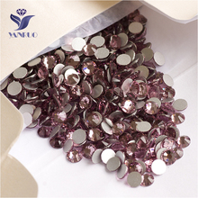 YANRUO 2058NoHF Light Amethyst 1440Pcs Strass Non Hot Fix Glass Stone Crystal Flat Back Rhinestones Stick On Nails 2024 - buy cheap