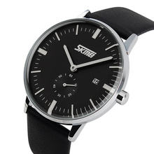 2017 SKMEI  Luxury Brand Watches Male fashion casual quartz watch Classic genuine Leather Strap men wristwatch Relogio Masculino 2024 - buy cheap