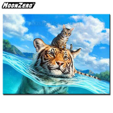 DIY diamond Painting Tiger and cat Full Square/Round Mosaic 5D Cross stitch Diamond embroidery Home decor Gift set WYZ190723 2024 - buy cheap