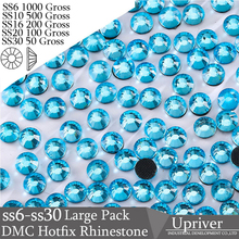 Upriver Wholesale Large Pack Bulk Packing Machine Cut Shiny Strass SS6 SS10 SS16 SS20 SS30 Aquamarine Hoffix Rhinestones 2024 - buy cheap