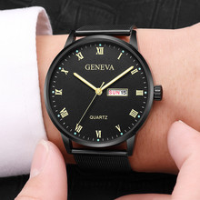 Luxury Quartz Sport Military Stainless Steel Dial Leather Band Wrist Watch 09.22 2024 - buy cheap