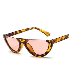 Gafas De Sol De diseñador De marca para mujer, anteojos De Sol De medio marco Vintage, Ojo De Gato, pequeñas, blancas y negras, 2019 2024 - compra barato