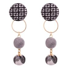 Kuziduocai New Fashion Jewelry Lattice Circle Dangle Velvet Cloth Ball Connect Statement Drop Earrings For Women Brincos A-225 2024 - buy cheap