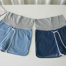 Джинсовые штаны для беременных с эластичным поясом шорты для беременных летние повседневные брюки для беременных новая одежда для беременных Брюки 2024 - купить недорого