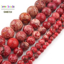Natural Round Beads Red Sea Sediment Stone Loose Beads For Jewelry Making 15.5" Pick Size 4/6/8/10mm wholesale 2024 - buy cheap