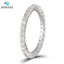 DovEggs Classic 10K White Gold 1ctw 2mm Brilliance Moissanite Diamond Engagement Ring For Women Eternity Bridal Wedding Bands 2024 - buy cheap