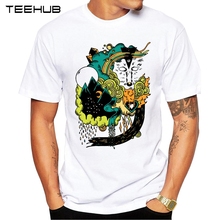 2019 TEEHUB Men's Fashion Abstract Animal Printed Short Sleeve T-Shirt Hipster O-neck Design Tops Cool Desgin Tee 2024 - buy cheap