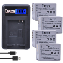 Аккумулятор для камеры Tectra, 4 шт., NB-10L NB10L + зарядное устройство USB с ЖК-дисплеем для Canon G1X G15 G16 SX40HS SX50HS SX60HS SX40 SX50 HS 2024 - купить недорого