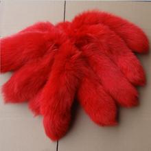 Lovely 38-40cm Black Red Women Facny Fox Fur Tail Tassel Bag Tag Charm Handbag Pendant Accessory Large Keychain Free Shipping 2024 - buy cheap