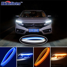 Doofoto Car Styling Safety Day Light Led Strip Lamps Flowing Daytime Running Lights For Audi Q7 A6 Accessories 2007 2013 45/60cm 2024 - buy cheap