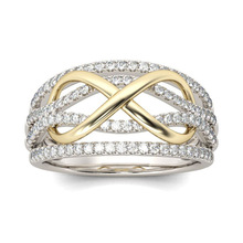 Anel de zircão infinito ouro do vintage anel anel anel de casamento anel bijoux bague para feminino moda jóias acessório anillo 2019 2024 - compre barato