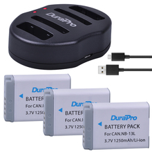 DuraPro 3pcs NB-13L NB 13L Li-ion Camera Battery + USB Dual Charger For Canon PowerShot G5 X G5X G7 X G7X G7 X Mark II G9 X G9X 2024 - buy cheap