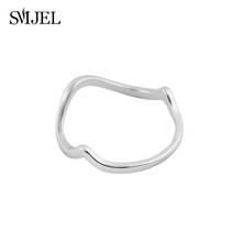 Женское кольцо SMJEL, тонкое волнистое кольцо в европейском стиле, вечерние ювелирные изделия, R61 2024 - купить недорого