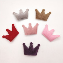 30pcs/lot 5*3.5cm furry Crown Padded Appliques for Children Headwear Hair clip Accessories and Garment Accessories 2024 - buy cheap