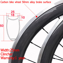 Cheap Width 25mm Chinese Carbon Clincher Road Bike Wheels 38mm 50mm Alloy Aluminum Brake Surface Ceramic Hub 700c 2024 - buy cheap