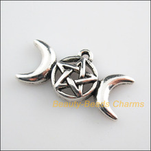 12 New Pendants a triple Goddess" with "pentacle Tibetan Silver Color Charms 15.5x30mm 2024 - buy cheap