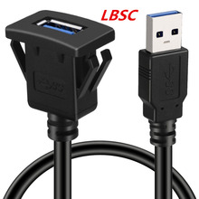 USB 3.0 Panel Flush Mount Extension Cable With Buckle for Car Truck Boat Motorcycle Dashboard 1M 2024 - buy cheap