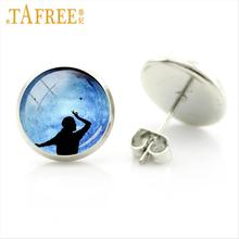 TAFREE fashion color moon stud earring for women girls gifts full moon shadow silhouette art earrings lovely ear jewelry MO39 2024 - buy cheap