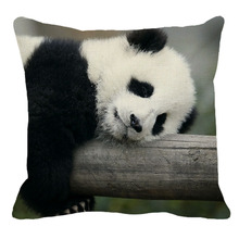 Xunyu 45cm x 45m animal panda gigante padrão novo algodão linho confortável capa de almofada para casa sofá decoração abraço fronha yh070 2024 - compre barato