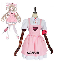 Youtuber Natori Sana Eggplant Nurse Uniform Lolita Pink Sweet Maid Apron Dress Outfit Cosplay Costumes 2024 - buy cheap