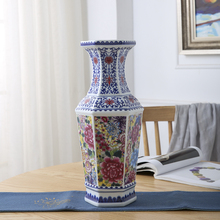 Antique Ceramic Vase Hexagonal Vase Blue and White Porcelain Jingdezhen Chinese style Living Room Flower Decoration Crafts 2024 - buy cheap