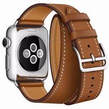 Двойной кожаный ремешок-петля для iwatch, ремешок для Apple Watch, 38 мм, 42 мм, 40 мм, 44 мм, серия 4, 2, 3, 1, beltseries 5 2024 - купить недорого