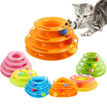 New Cat Tower Track Ball Toy Dish Pet Cat Interactive Toy Crazy Play Ball Toys Cat Puppy Playing Training Balls For Cat Supplies 2024 - buy cheap