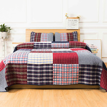 CHAUSUB Cotton Bedspread on the Bed Plaid Quilt Set 3pcs/2pcs Patchwork Bed Cover Pillowcase King Queen Size Summer Blanket 2024 - buy cheap