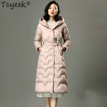 Tcyeek Women Down Coats Jackets Warm Woman Down Parka Long Hooded Ultra Light Down Coat Female Winter Korean Slim Jacket LWL1254 2024 - buy cheap