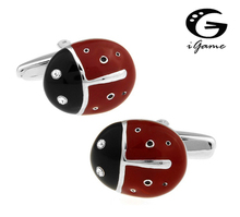 iGame Factory Price Retail Novelty Cufflinks For Men Fashion Copper Material Red Ladybug Design Cuff Links Free Shipping 2024 - buy cheap