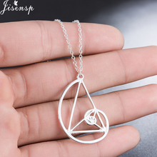 Jisensp-collares con colgante en espiral de triángulo geométrico delicado, gargantilla de proporción única de oro, joyería para mujer, regalo 2024 - compra barato