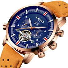 KINYUED Skeleton Tourbillon Automatic Mechanical Watches Men Luxury Golden Male Sports Waterproof Wristwatch Relogio Masculino 2024 - buy cheap